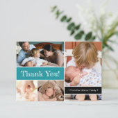 ティール(緑がかった色)Thank You Introducing SecondベビーAnno サンキューカード (スタンド正面)