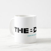 ティール(緑がかった色) URLが付いているB鋳造物のロゴのマグ コーヒーマグカップ (正面左)
