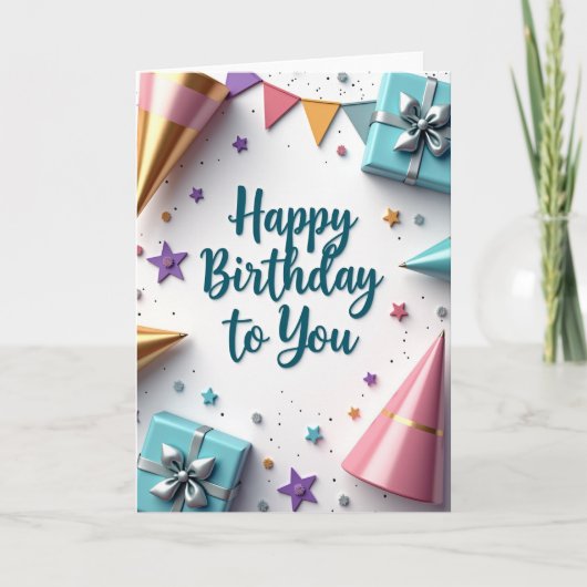 ティール 誕生日 ギフト カード (正面)