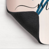 ティール.青いバラミニマル名モノグラム。ルクス マウスパッド (コーナー)