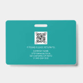 ティールID | 従業員写真ID 会社セキュリティ バッジ (裏面)