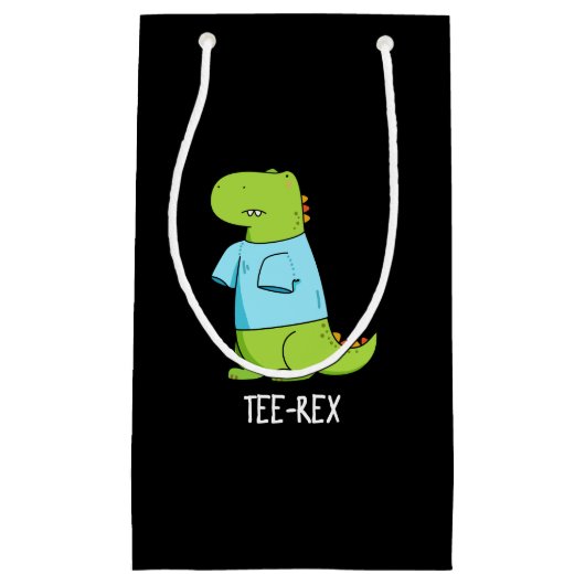 ティーレックスおもしろいTシャツTRex恐竜プンダークBG スモールペーパーバッグ (正面)