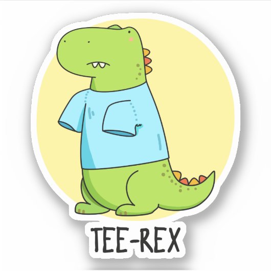 ティーレックスおもしろいTシャツTRex恐竜プン シール (正面)