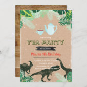 ティーレックスパーティーの少年招待状 招待状 (正面/裏面)