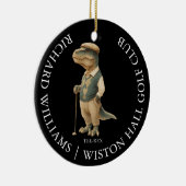 ティーレックス 恐竜 オーダーメイド ゴルファー ネーム アンド クラブ セラミックオーナメント (右)