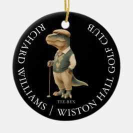 ティーレックス 恐竜 オーダーメイド ゴルファー ネーム アンド クラブ セラミックオーナメント