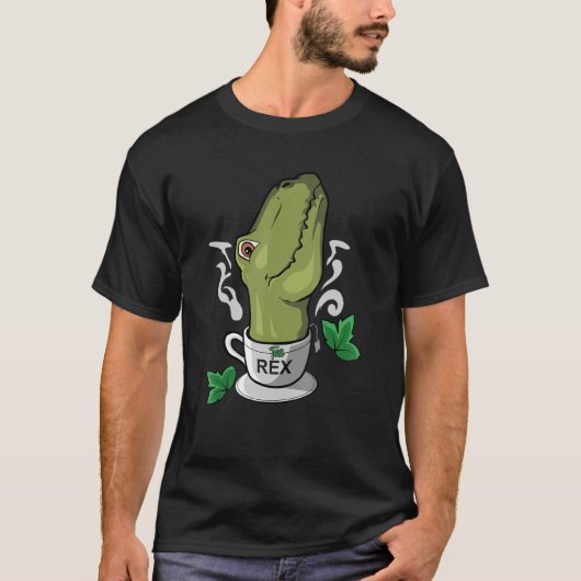 ティーレックス 紅茶の時間 お茶好き 恐竜 Tシャツ (正面)