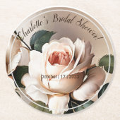 ティーローズのブライズシャワー ラウンドペーパーコースター (正面)