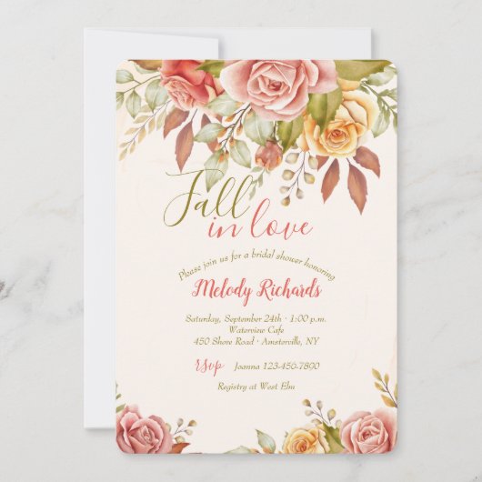 ティーローズのブライズシャワー 招待状 (正面)