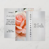 ティーローズシルバー 結婚25周年 招待状 (正面/裏面)