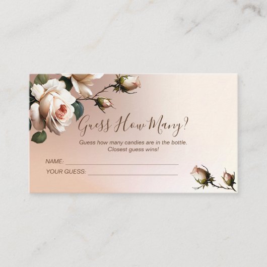 ティーローズ・ブライダルシャワーゲーム エンクロージャーカード (正面)