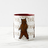 ティーワイルドグ芸術的リズリーブラウンベア ツートーンマグカップ (中央)