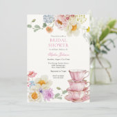 ティーワイルドフラワーピンクブライダルシャワー 招待状 (スタンド正面)