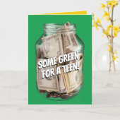 ティーンおもしろいズの誕生日のお金 カード (黄色い花)