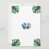 ティーンとトゥイーンのためのブルーファン・プールパーティー招待状 招待状 (裏面)