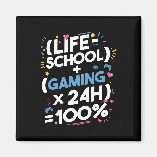 ティーンのためのおもしろゲーマー数学 - ゲーミングライフの公式1 マグネット (正面)