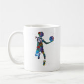 ティーンのバスケットボール選手 コーヒーマグカップ (左)