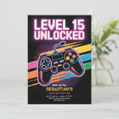 ティーンのビデオゲームナイトパーティー 招待状 (スタンド正面)
