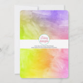 ティーンの女の子の誕生日スリーパー・パーティー・ウォーターカラー 招待状 (裏面)