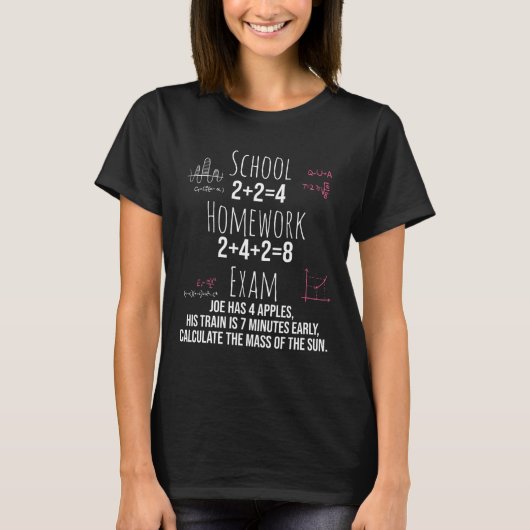 ティーンの女子や若い女性、女性教師のための楽しい数学のギフト Tシャツ (正面)