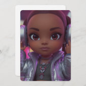 ティーンの音楽好きのための特別なカード 招待状 (正面/裏面)