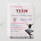 ティーンへのステップアップ 誕生日招待状 招待状 (正面)