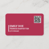 ティーンエイジのベビーシッターQRコード 名刺 (正面)