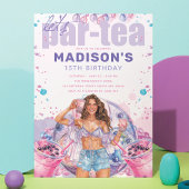 ティーンエイジカラフルボバブルティー誕生日 招待状