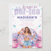 ティーンエイジカラフルボバブルティー誕生日 招待状 (正面)