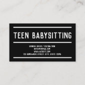 ティーンエイジシッター10代のベビーシッター 名刺 (正面)
