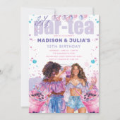 ティーンエイジダブルボバブルティー誕生日 招待状 (正面)