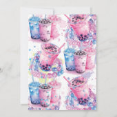 ティーンエイジダブルボバブルティー誕生日 招待状 (裏面)