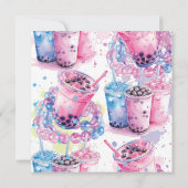 ティーンエイジ誕生日ボバブルティー サンキューカード (裏面)