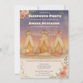 ティーンエイジ魅力的ガールスリープバーバースデーパーティー 招待状 (正面)