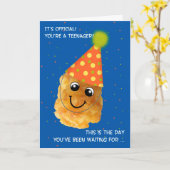 ティーンエージボーイ誕生日13おもしろいタートト カード (黄色い花)