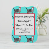 ティーンエージュガールズアクアキャット誕生日招待状 招待状 (スタンド正面)