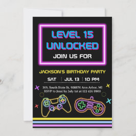 ティーンゲーム ゲーマー少年 ビデオゲームプレーヤー 招待状