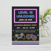 ティーンゲーム ゲーマー少年 ビデオゲームプレーヤー 招待状 (スタンド正面)