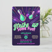 ティーンズグローインザダークボーリングパーティの招待状 招待状 (スタンド正面)