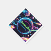ティーンズコズミックグロー宇宙をテーマにした誕生日パーティー スタンダードカクテルナプキン (角)