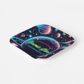 ティーンズコズミックグロー宇宙をテーマにした誕生日パーティー ペーパープレート (傾斜あり)