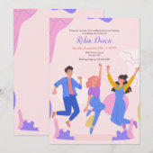 ティーンズダンスパーティー招待状 招待状 (正面/裏面)