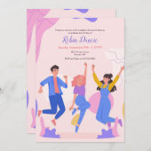 ティーンズダンスパーティー 招待状 (正面/裏面)