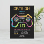 ティーンズ ゲーミング ゲーマー ビデオゲーム プレーヤー 誕生日 招待状 (スタンド正面)