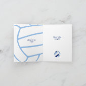 ティーンブルーホワイトバレーボール誕生日 カード (内部)