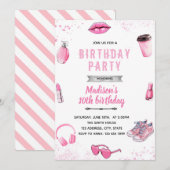 ティーンミドル女子 誕生日招待状 招待状 (正面/裏面)