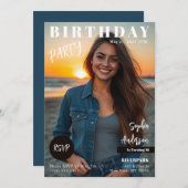 ティーン誌の表紙 誕生日 招待状 (正面/裏面)