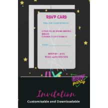 ティーン グロー パーティー RSVP カード – ネオンナイト