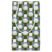 ティー上のゴルフボール スモールペーパーバッグ (正面)