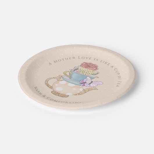 ティー引用文母の日のテーブル飾り ペーパープレート (アングル)